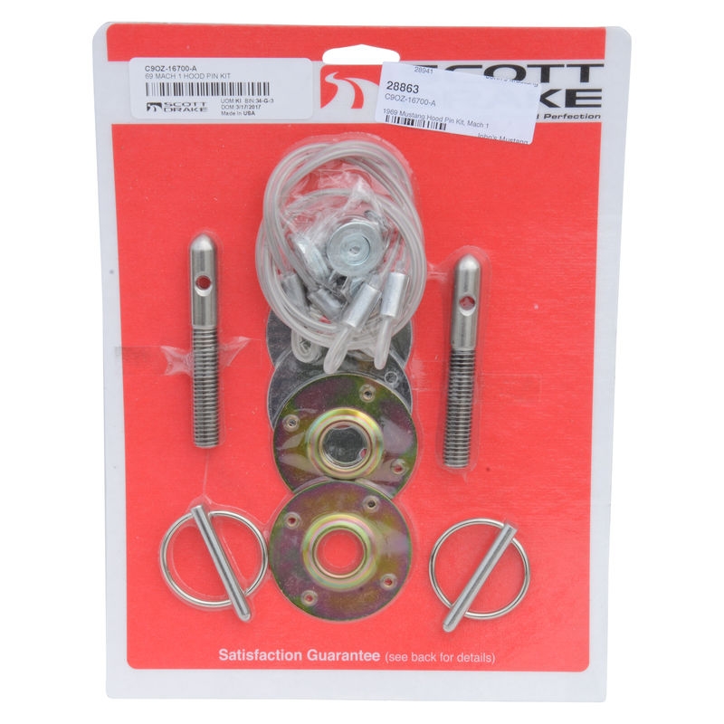 1969 Mustang Hood Pin Kit, Mach 1