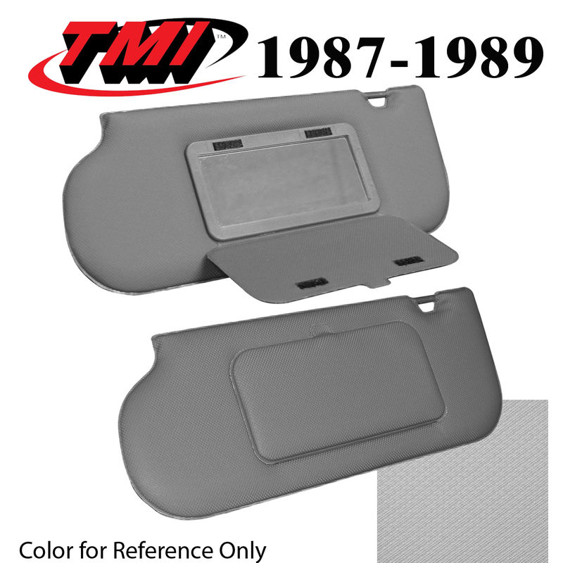 19871989 Mustang Sunroof & TTop Sunvisors, Vinyl, w/Mirrors, Med